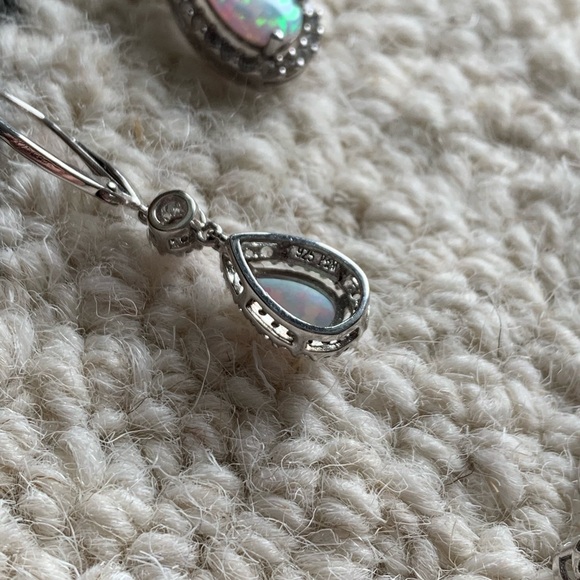 Sterling Silver Opal & Turmaline Necklace & Earring Set - Picture 7 of 8